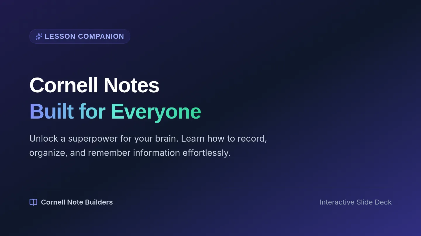 Cornell Notes Interactive Slides