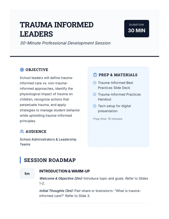 Trauma Informed Facilitator Guide