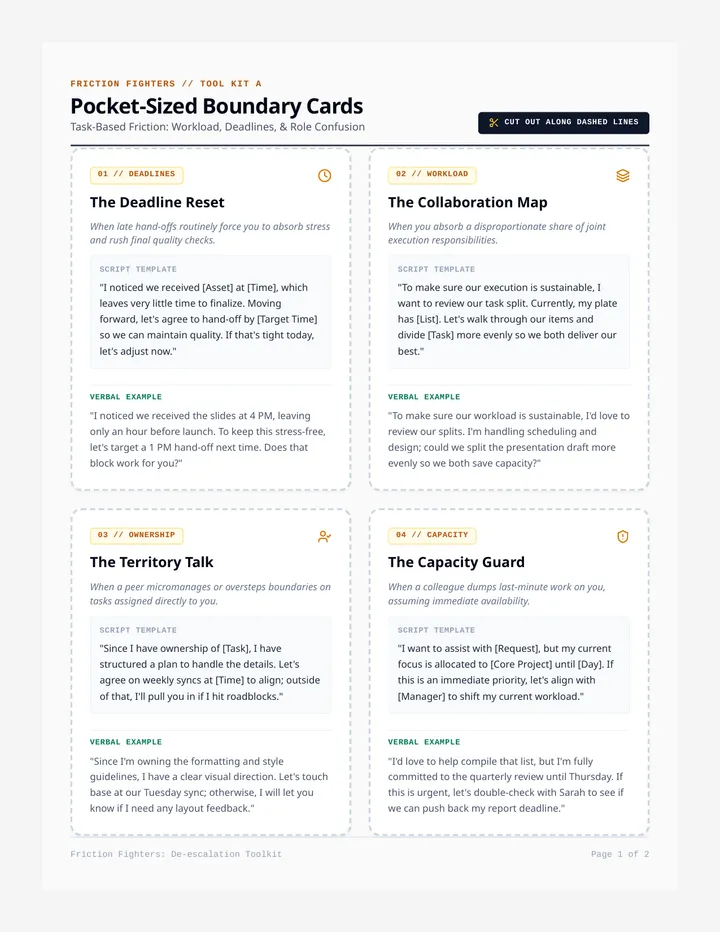Deescalation Script Cards