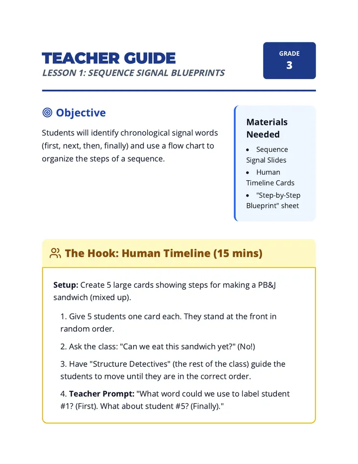 Sequence Signal Teacher Guide