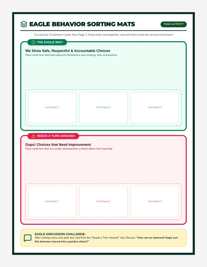 Bear Behavior Sorting Cards