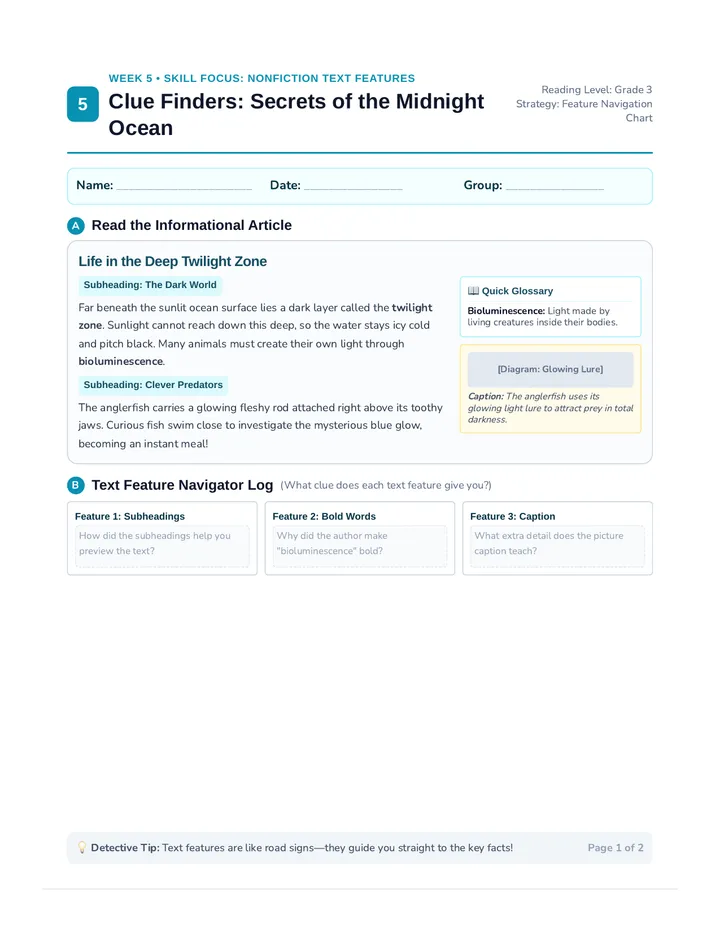 Text Features Student Packet