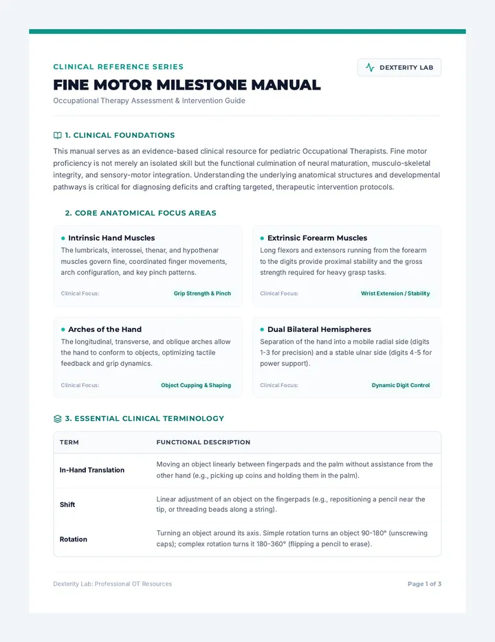 Fine Motor Milestone Manual