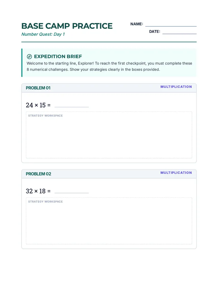 Base Camp Worksheet