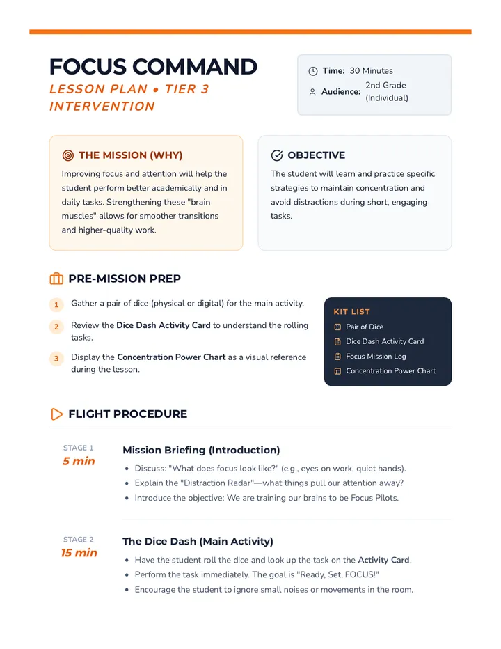 Focus Command Lesson Plan