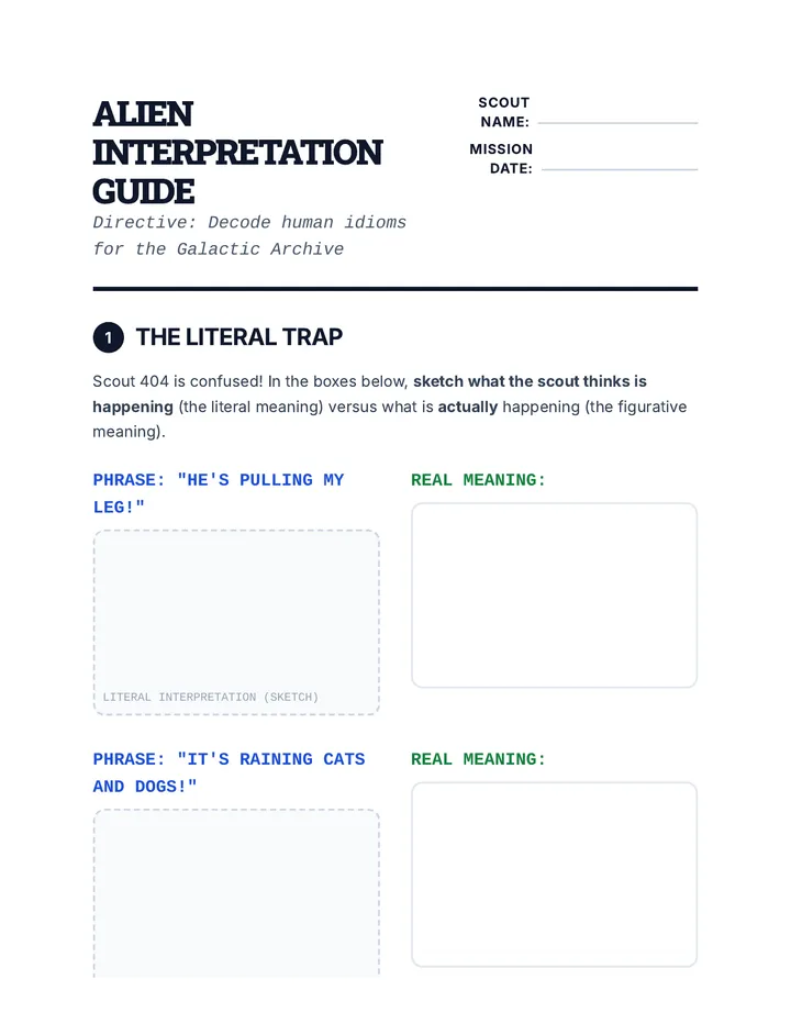 Alien Interpretation Worksheet
