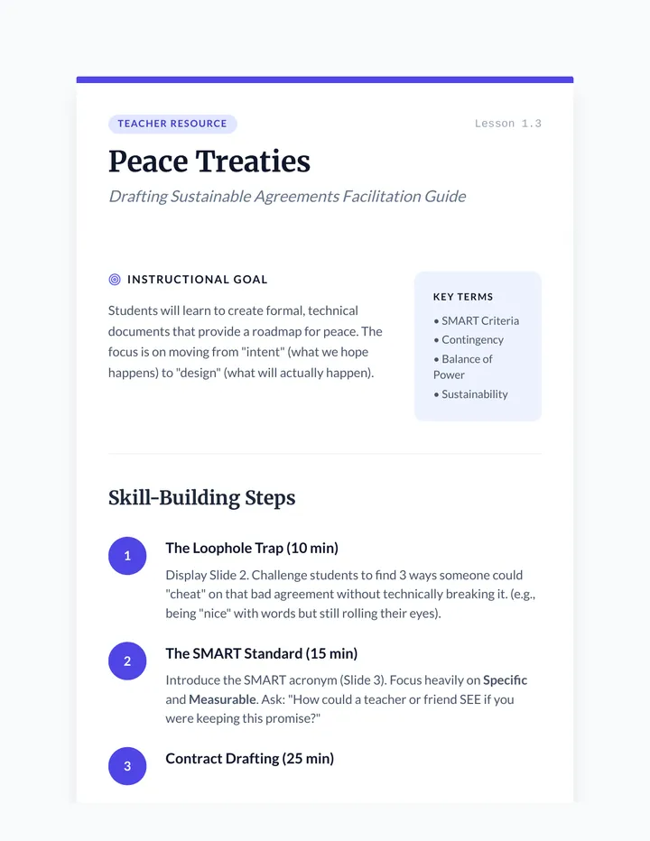 Peace Treaties Teacher Guide