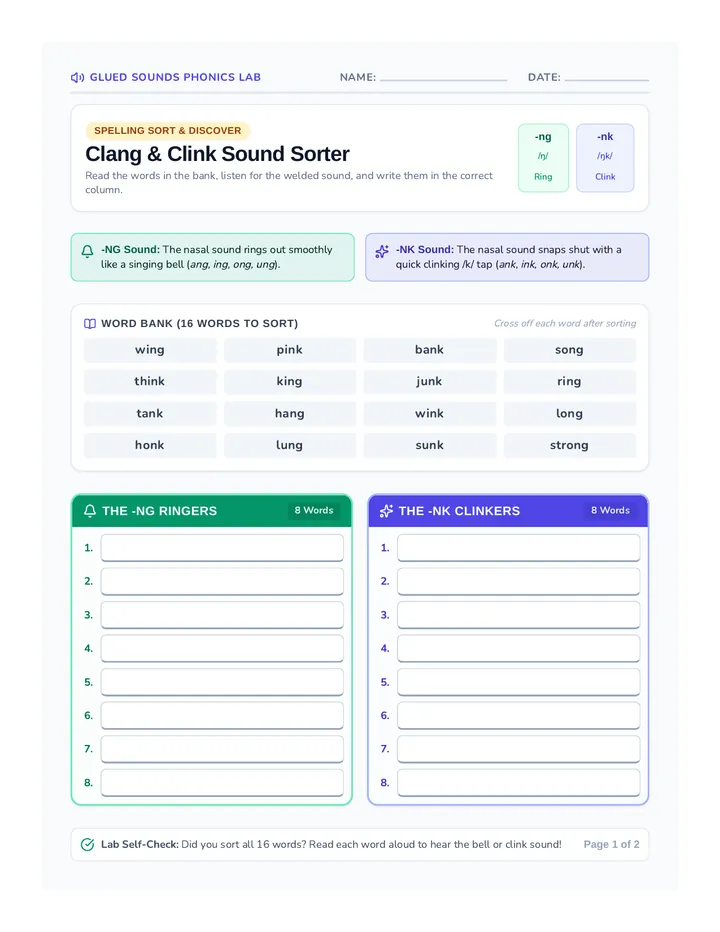 Clang Clink Sound Sort Activity