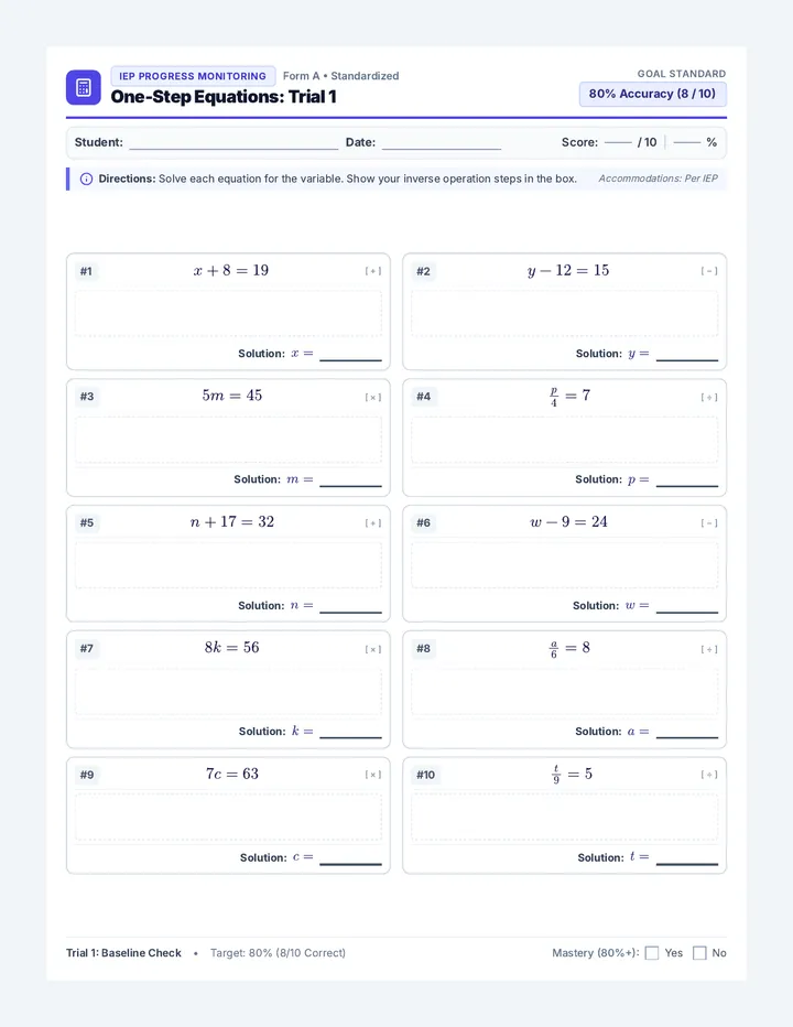 Trial One Equation Probe