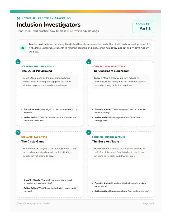 Inclusion Investigators Discussion Cards