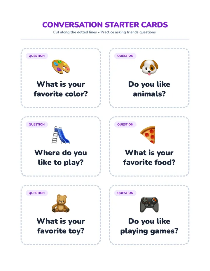 Conversation Starter Cards Handout