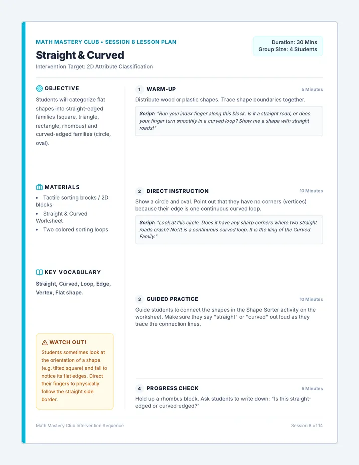 Straight and Curved Lesson Plan