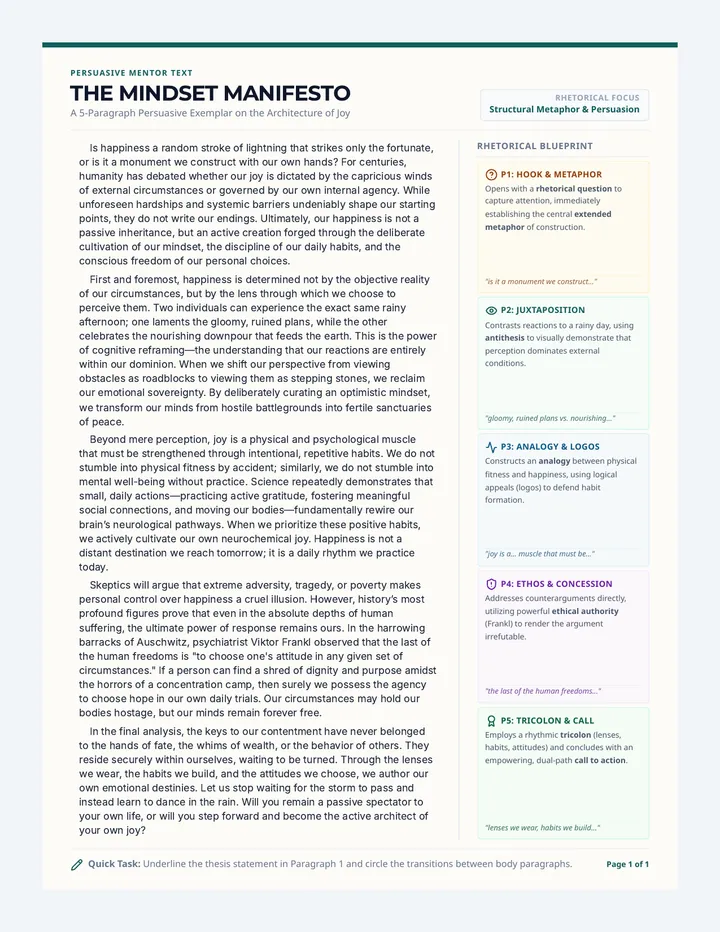 Mindset Manifesto Essay