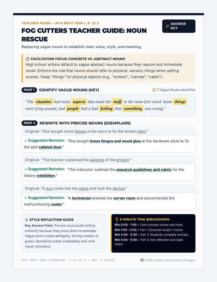 Noun Rescue Teacher Guide