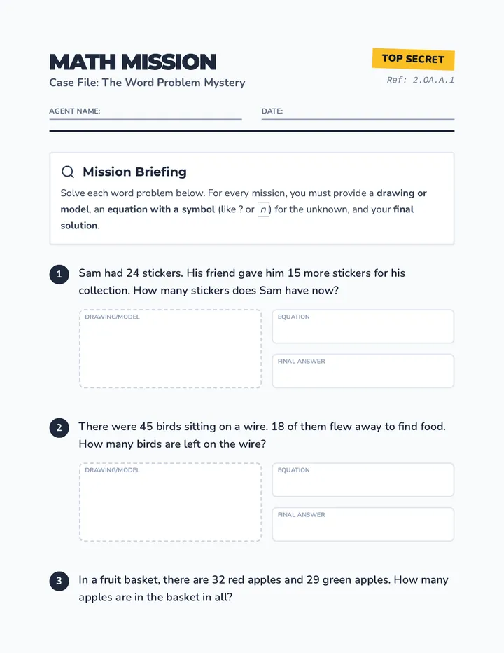 Problem Power Worksheet