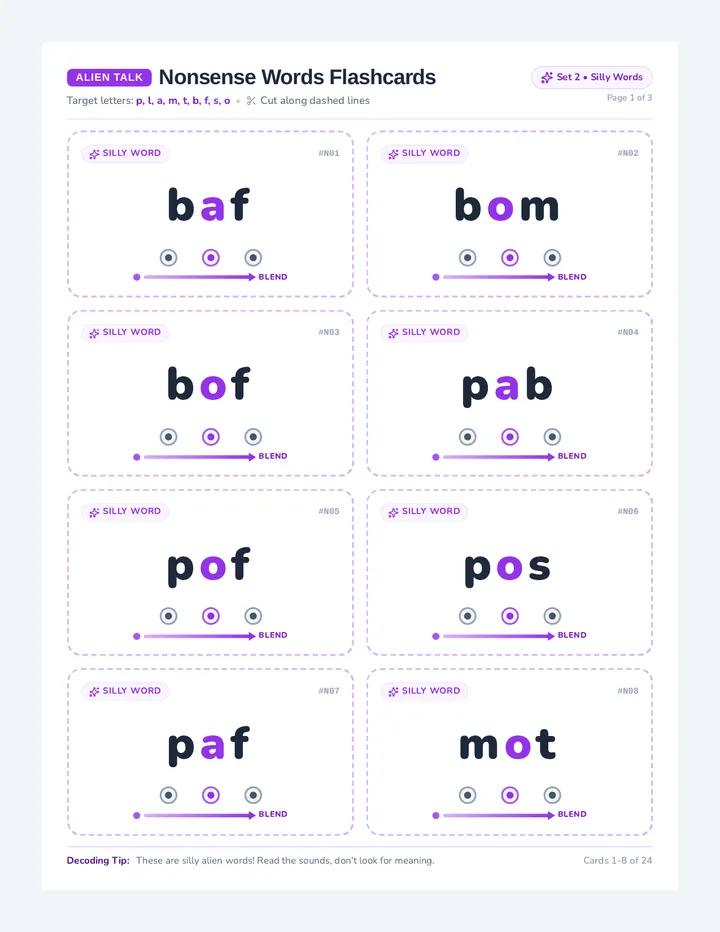 Nonsense Words Flashcards