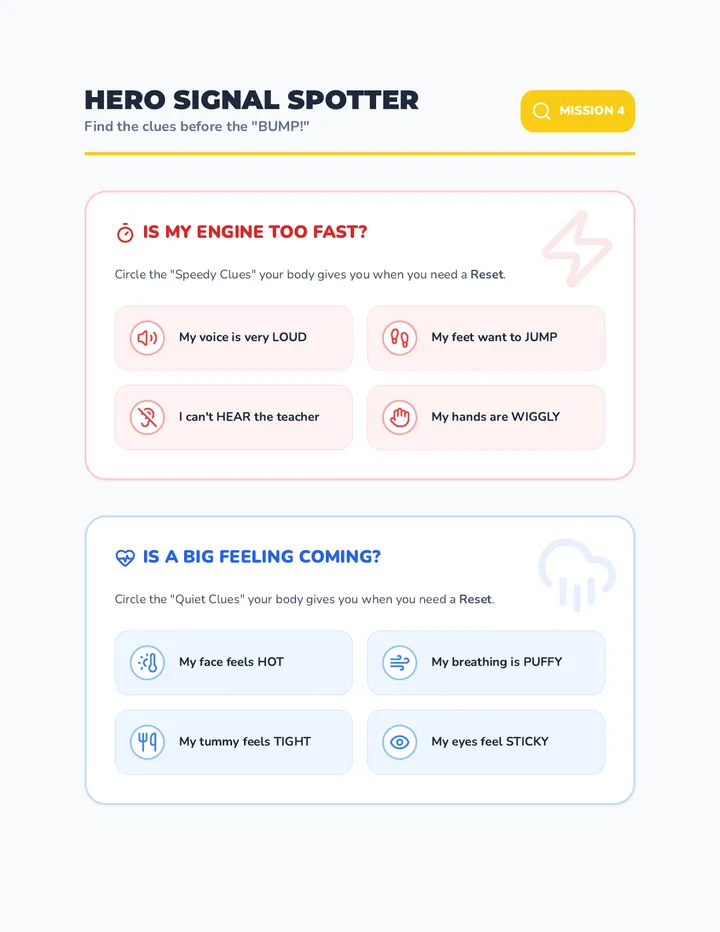 Hero Signal Spotter Activity Sheet