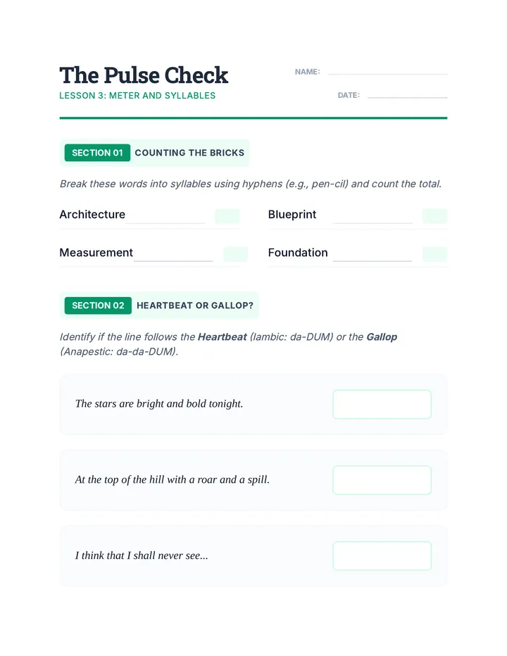Pulse Check Worksheet