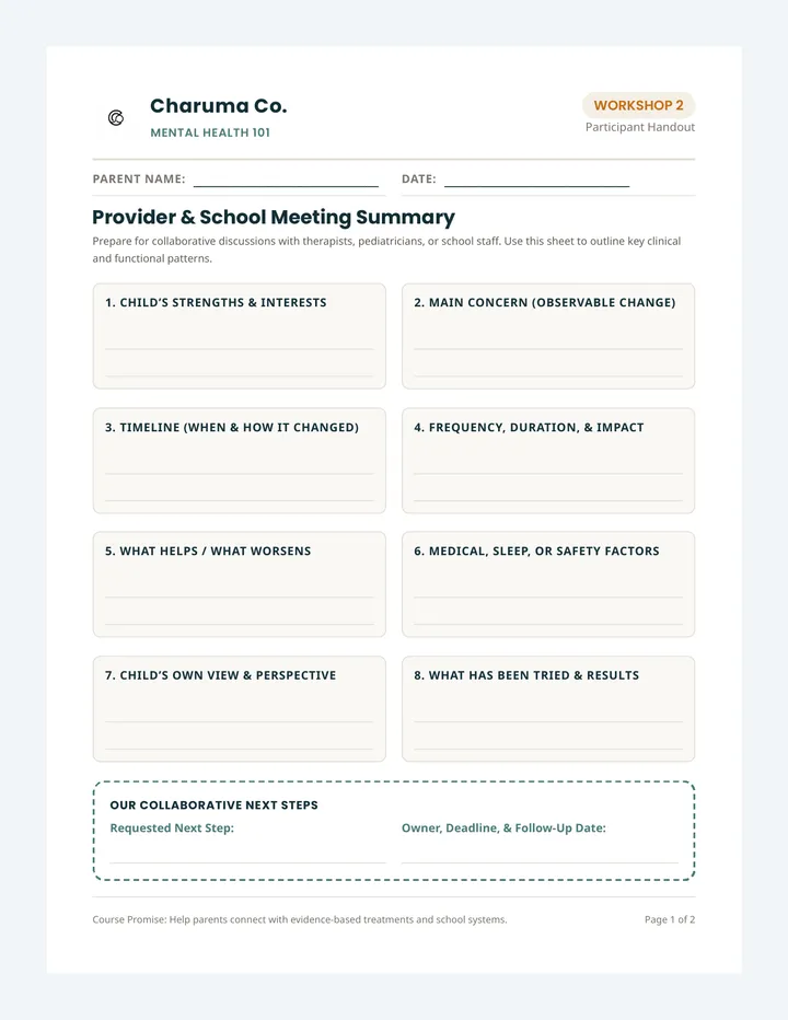 Workshop 2 Worksheets