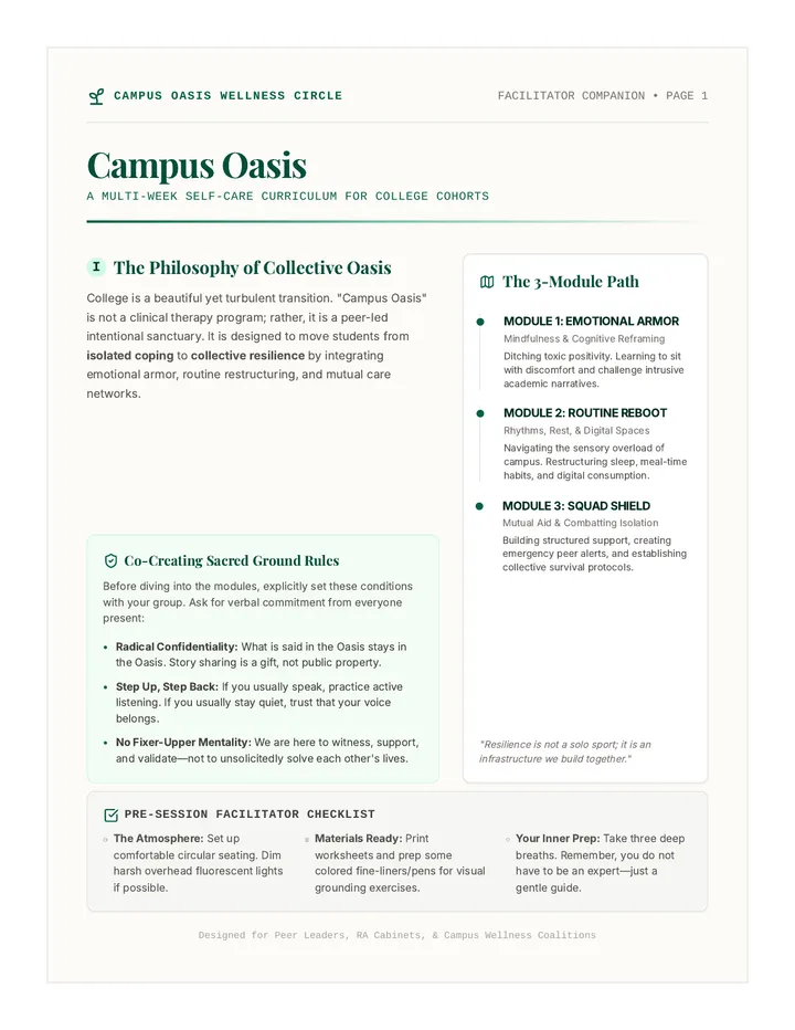 Oasis Facilitator Guide