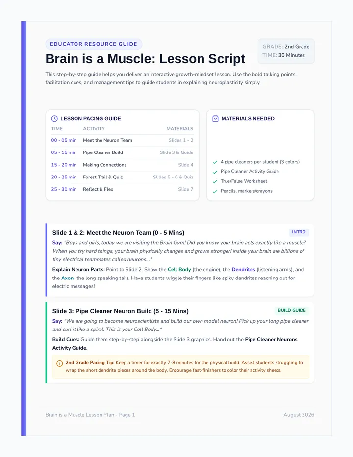 Brain Muscle Teacher Script