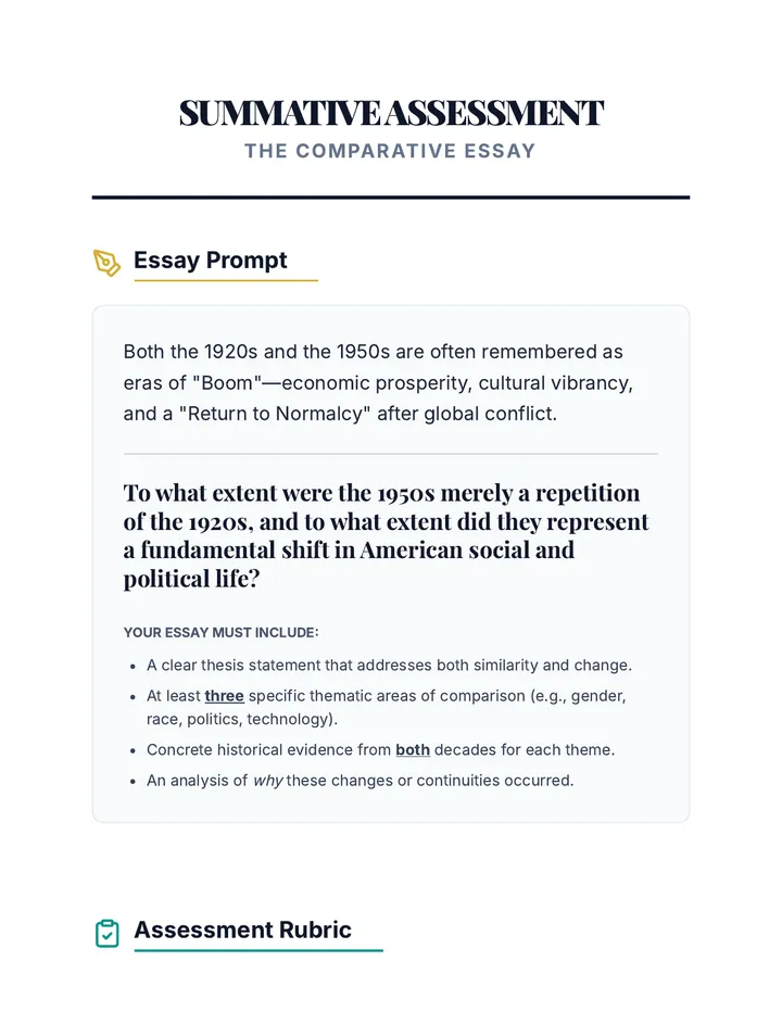 Decade Duel Essay Assessment Handout