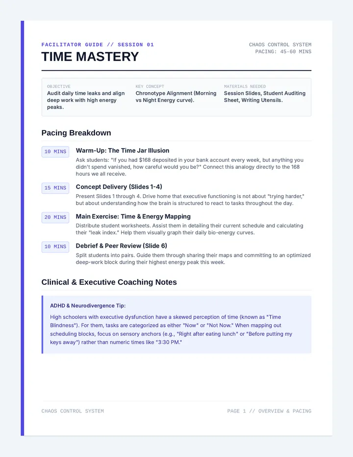 Time Mastery Facilitator Guide