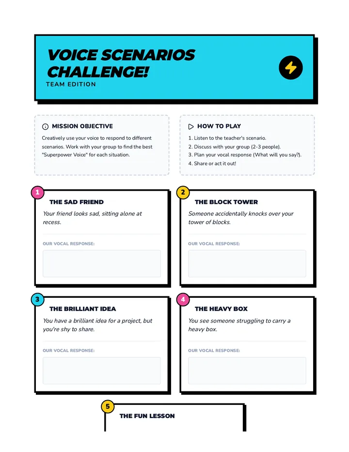 Voice Scenarios Challenge Worksheet