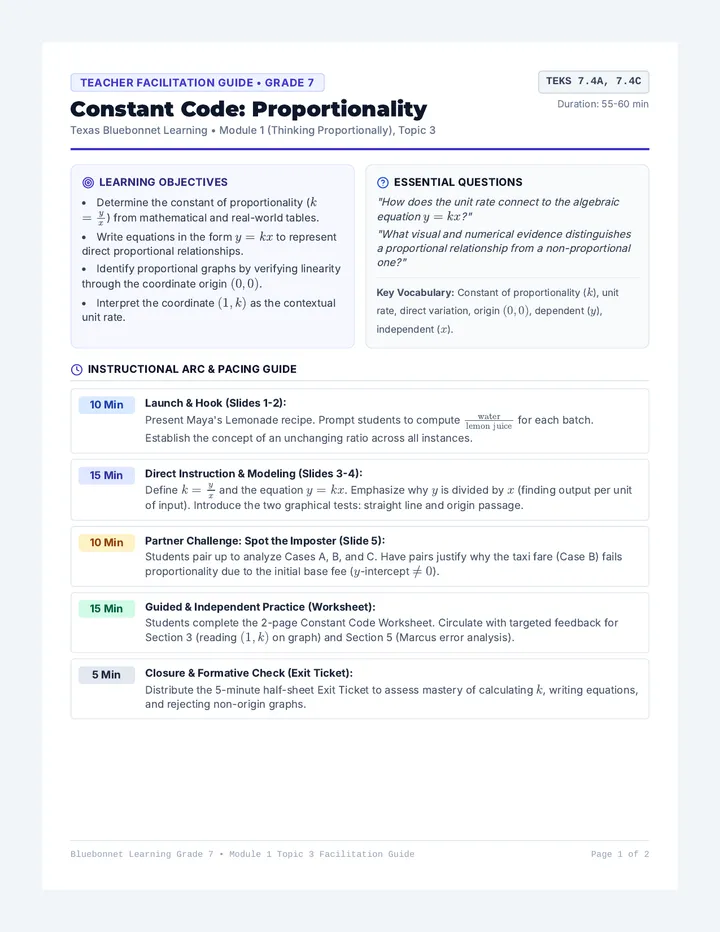 Constant Code Teacher Guide