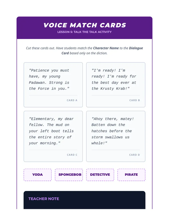 Voice Match Cards Activity