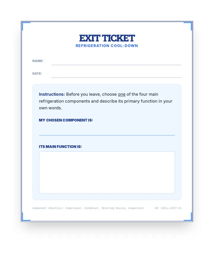 Chill Out Exit Ticket