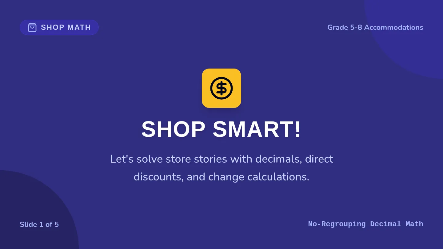 Shop Smart Lesson Slides