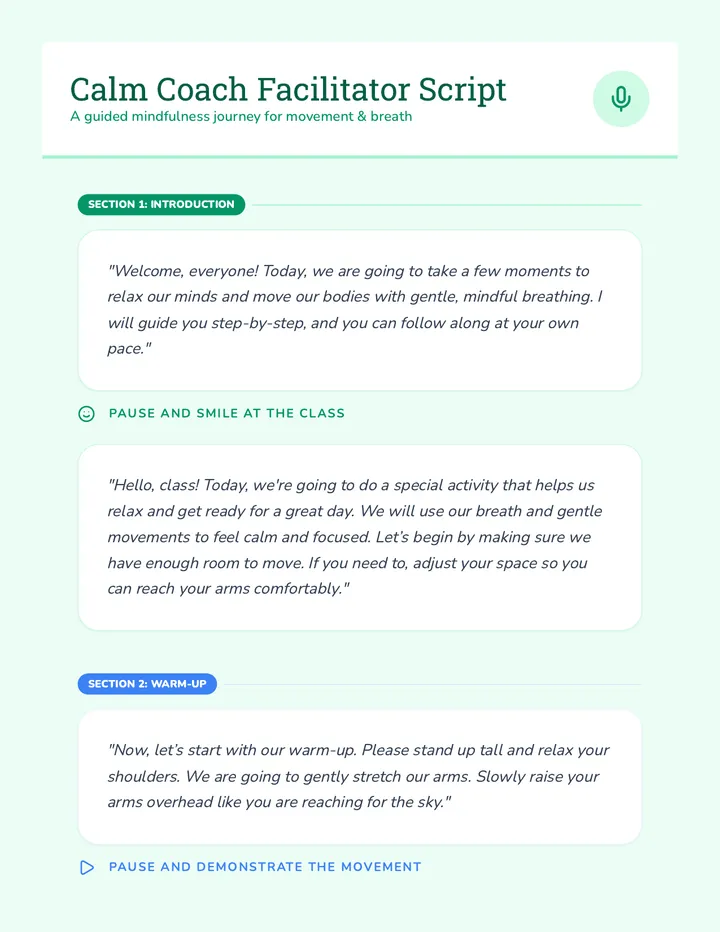 Zen Breath Facilitator Script Guide