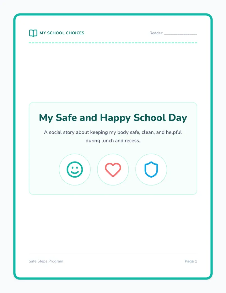 Safe Steps Social Story Book