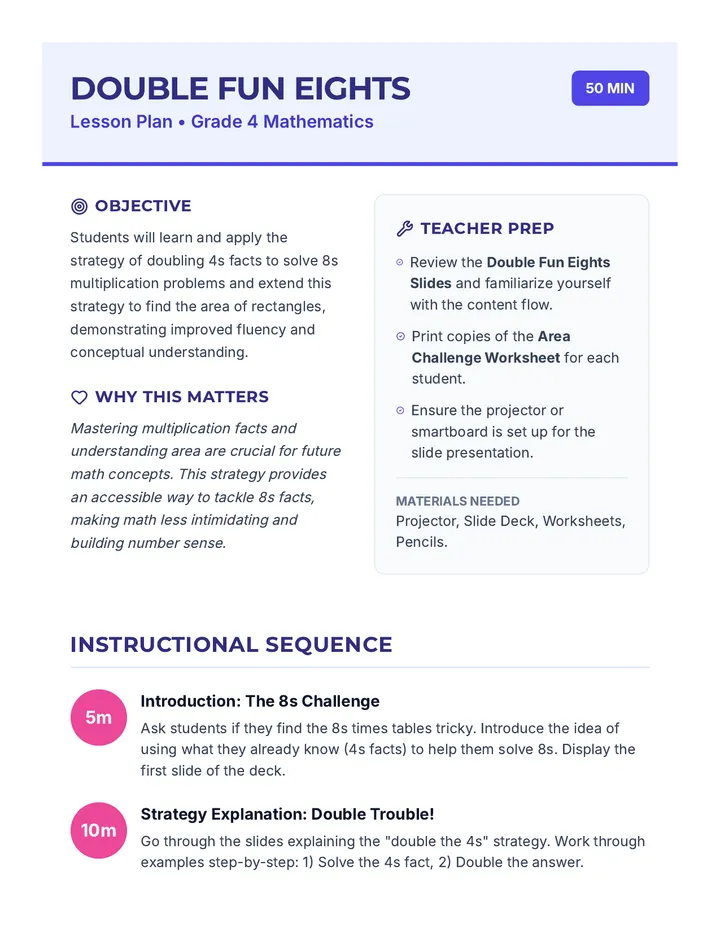Double Fun Eights Lesson Plan