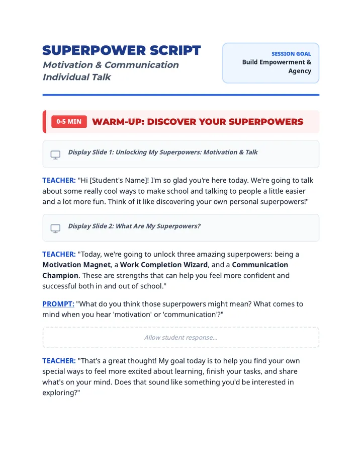 Motivation & Communication Superpowers Script