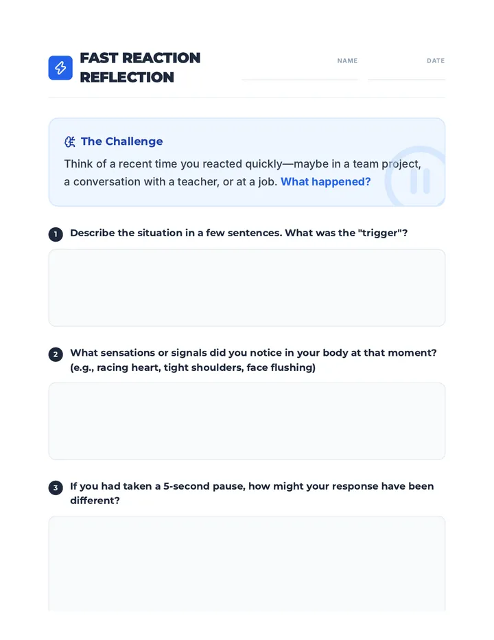 Fast Reaction Reflection Prompt