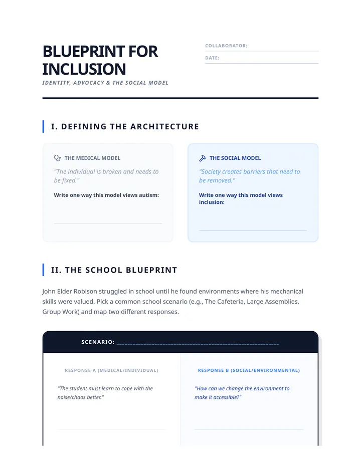 Identity Advocacy Organizer Worksheet