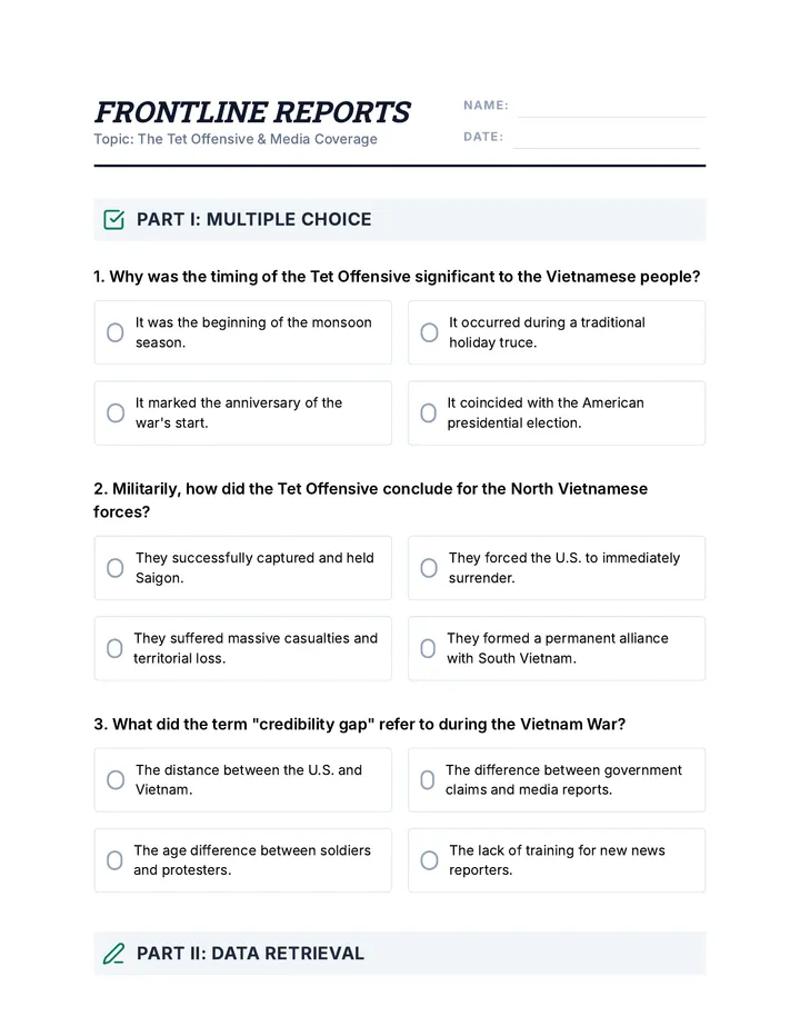 Frontline Reports Worksheet