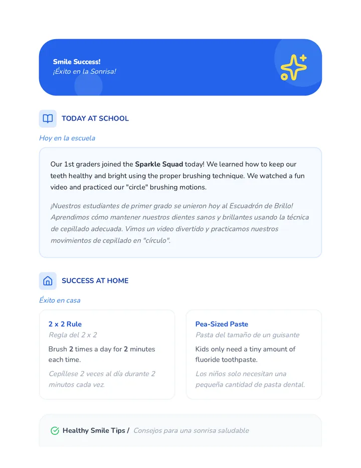 Smile Success Parent Handout