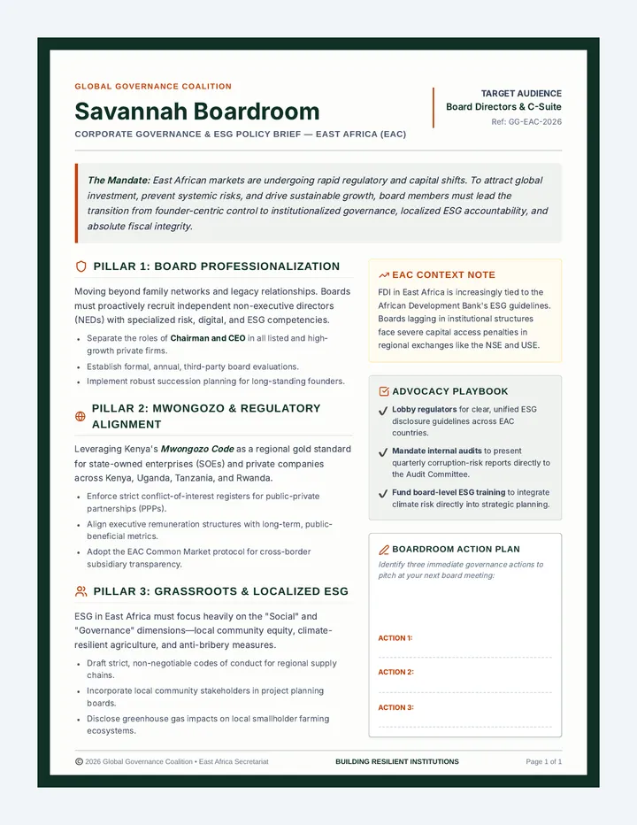 Savannah Boardroom Policy Brief
