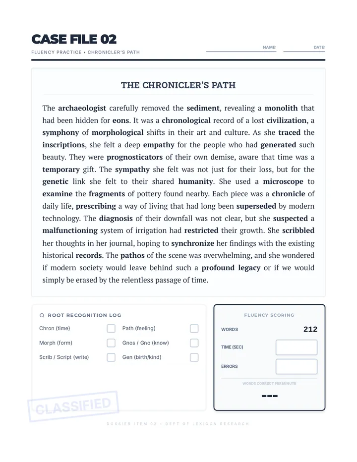 Chronicler Path Fluency Passage