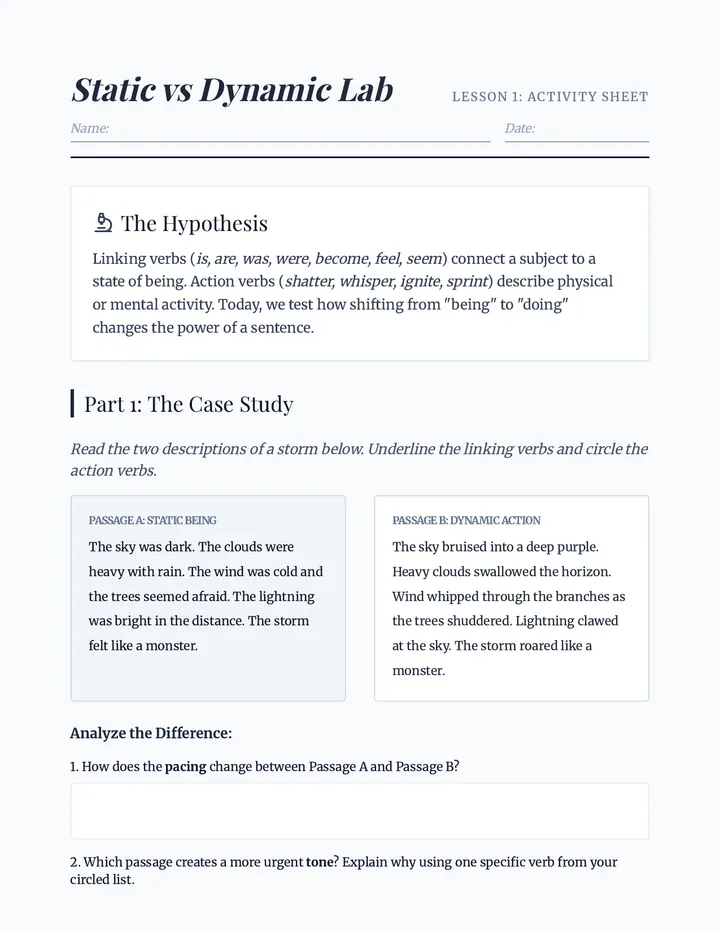 Static vs Dynamic Lab Worksheet