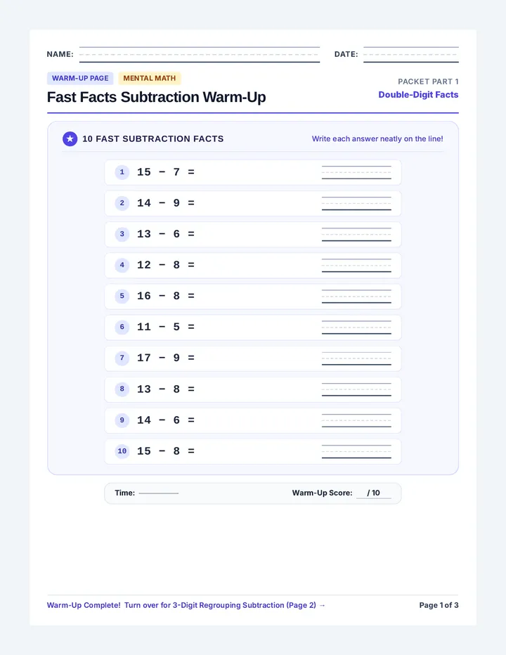 Regrouping Rodeo Packet