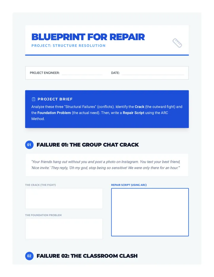 Blueprint Repair Worksheet