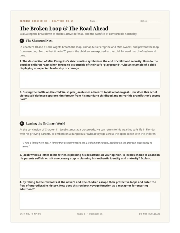 Peculiar Choice Worksheet
