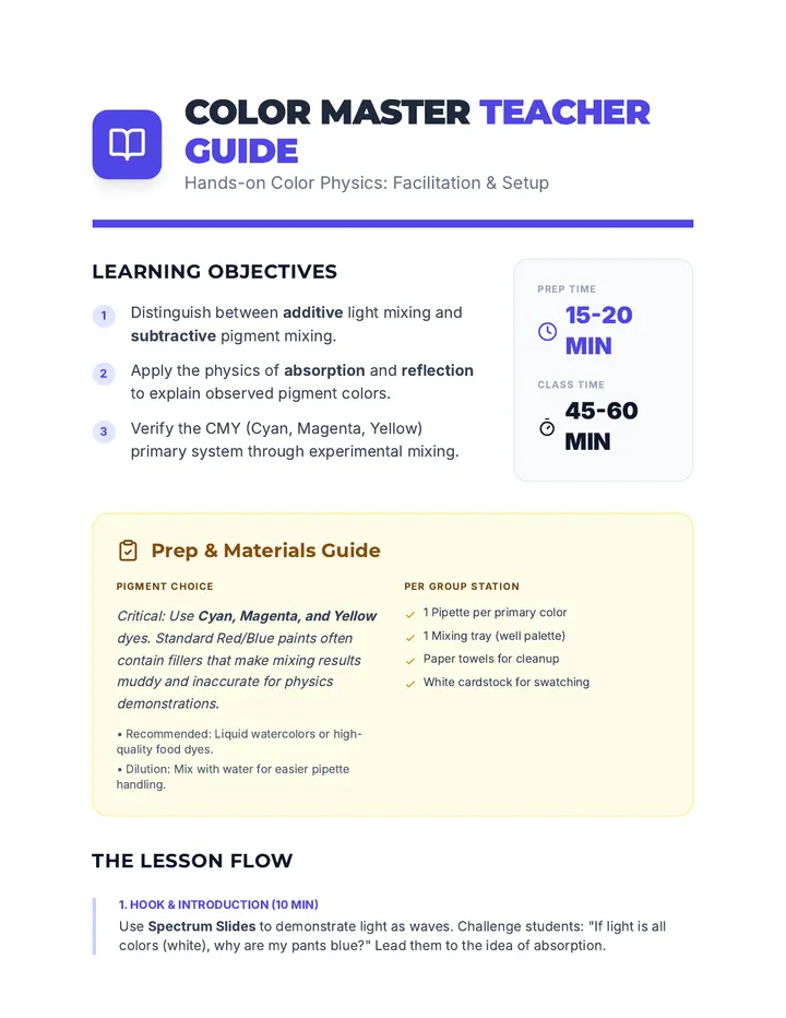 Color Master Teacher Guide