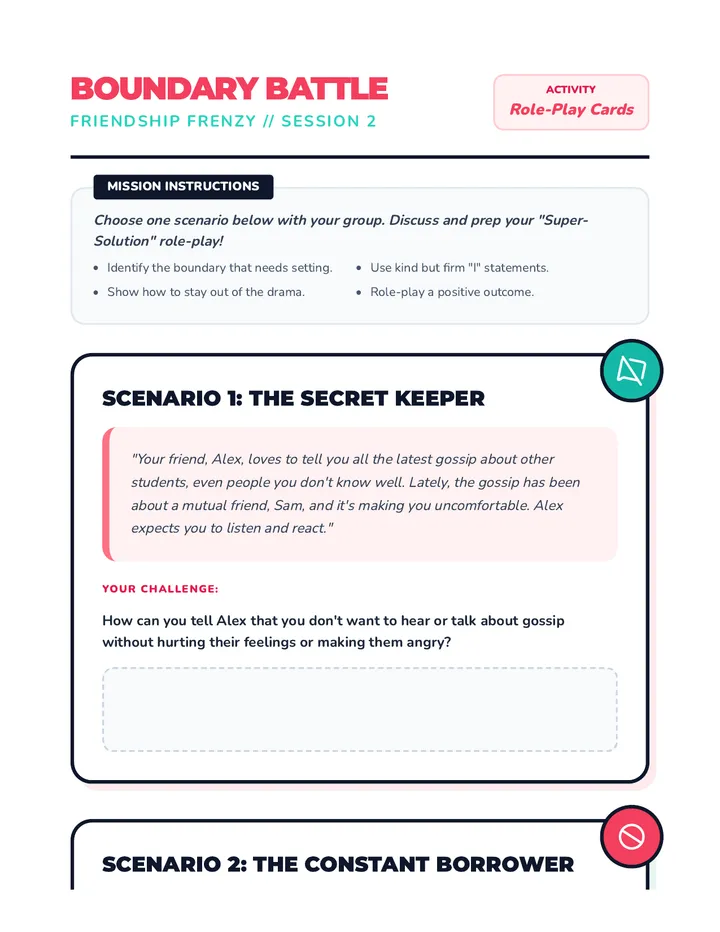 Boundary Role Play Scenarios