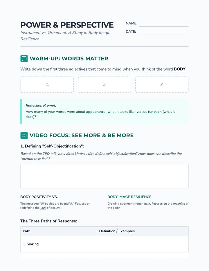 Power Perspective Worksheet