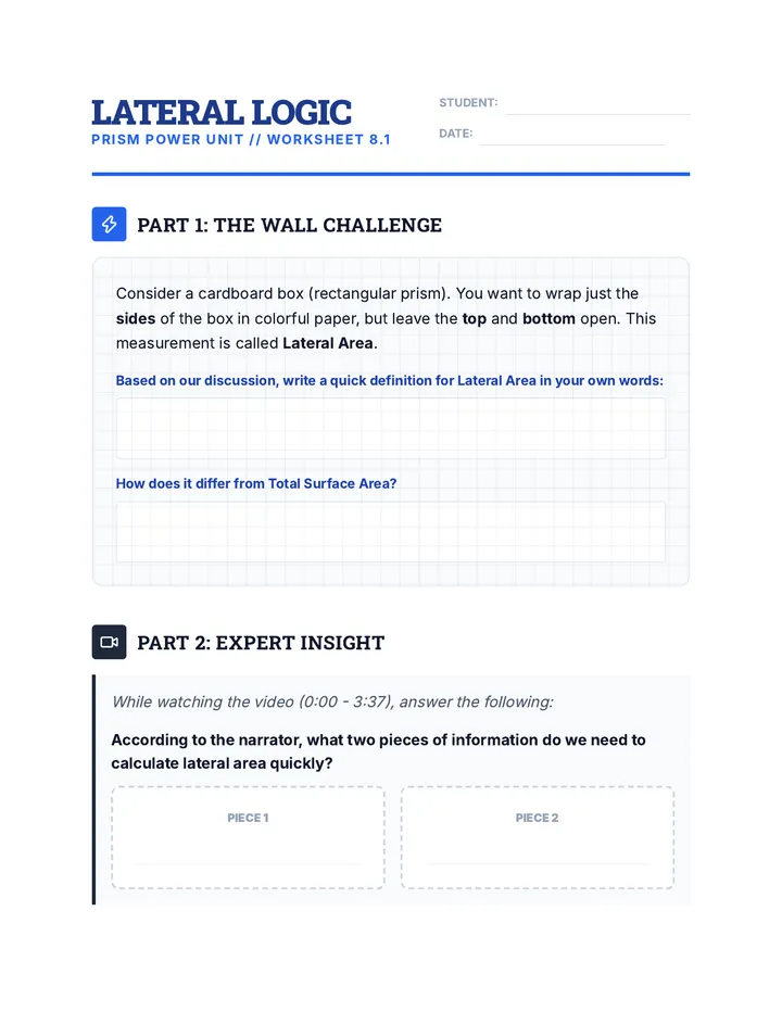 Lateral Logic Worksheet